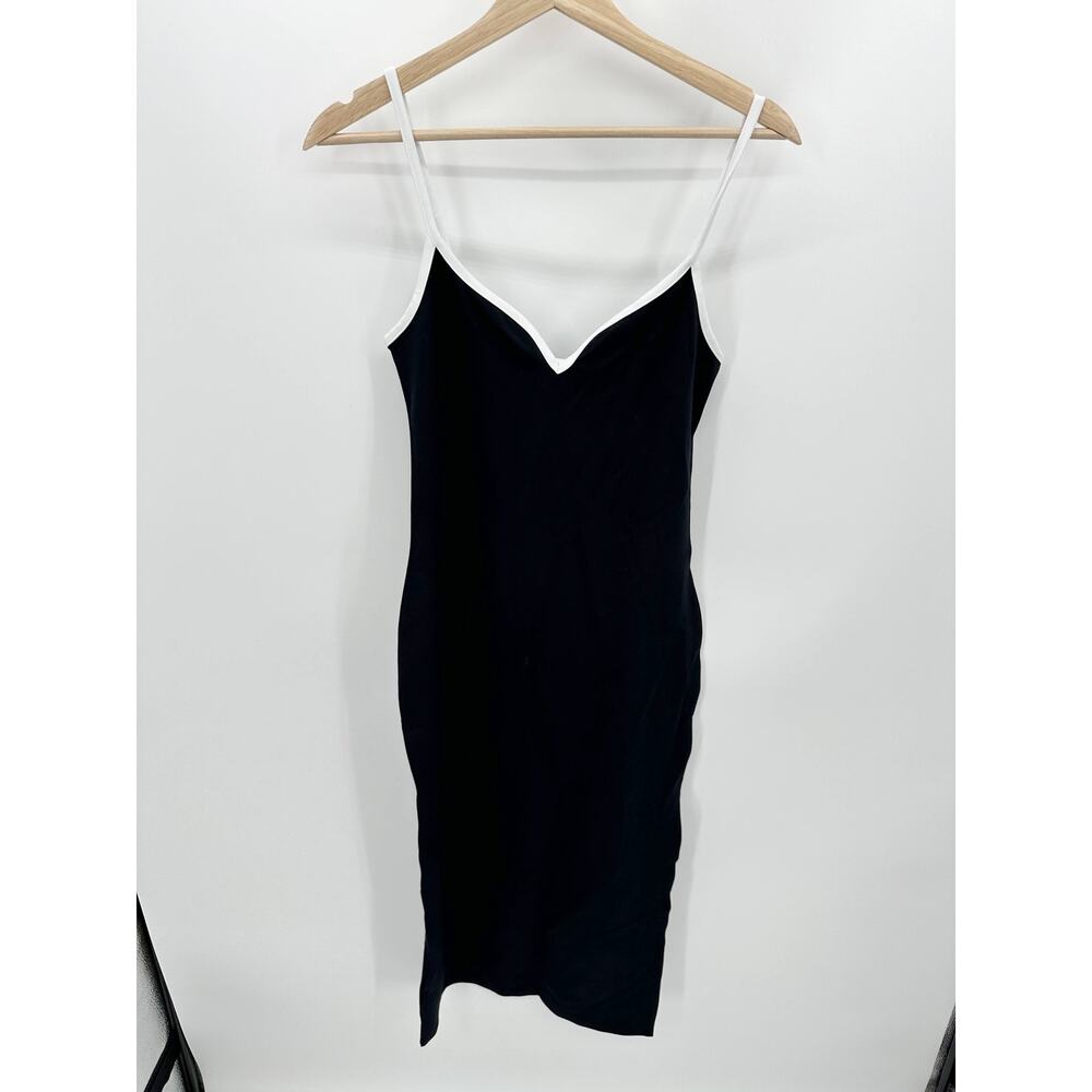 Abercrombie & Fitch Women Navy Blue White Trim Bodycon Dress S Sleeveless 5686